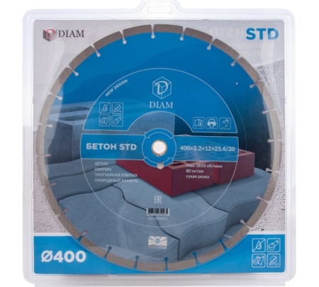 Диск сегментный Diam STD 400*25,4/20,0*24z бетон