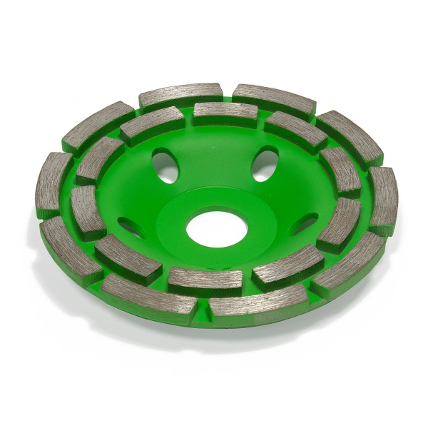 Алмазная шлифовальная чашка по бетону Diamaster GreenLux 125мм (22,2) 2-рядный/спекание