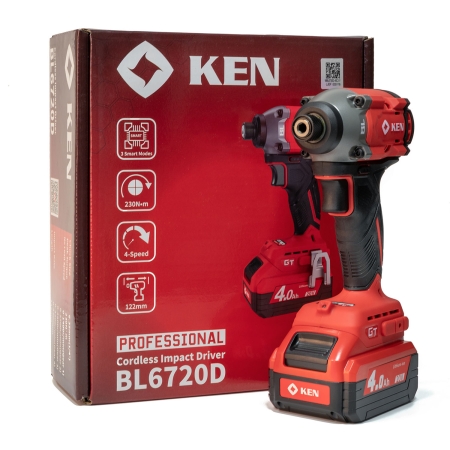 Шуруповерт KEN BL6720D-40C ударный аккумуляторный бесщеточный 
