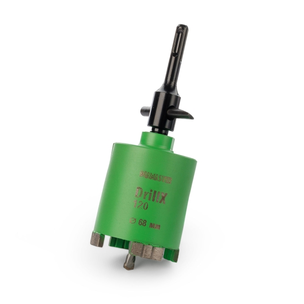Алмазная коронка Diamaster DrillX-120 по ж/бетону и кирпичу 68 мм (М16/SDS+) dry Laser