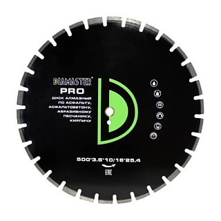 Диск сегментный д. 500*25,4+ (*3,6*10)мм | 30z/асфальт/wet/dry DIAMASTER